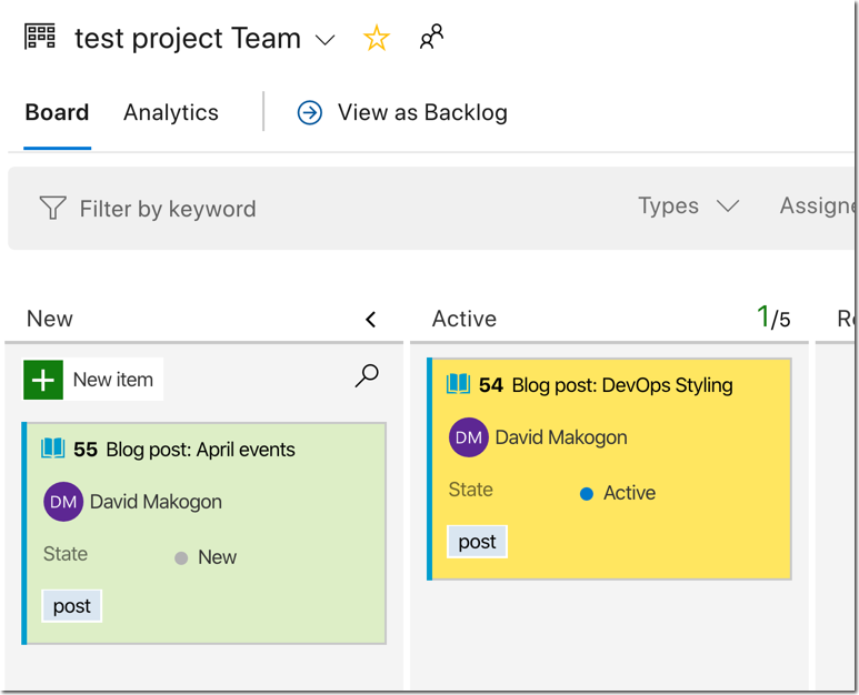 Older active stories highlighted in yellow